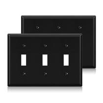 Placas de parede ELEGRP 3-Gang Toggle Switch Termoplásticas Pretas Placas de parede ELEGRP 3-Gang Toggle Switch Termoplásticas Pretas