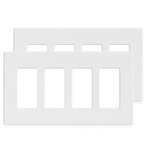 Placas de parede ELEGRP 4-Gang Screwless Decorativas de Tamanho Médio Branco