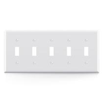 Placas de parede ELEGRP 5-Gang Toggle Switch Inbreakable White