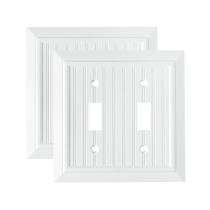 Placas de parede Funkiim 2 Gang Toggle Bamboo Fiber, pacote com 2