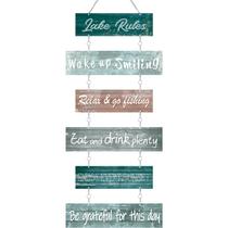 Placas de parede Hotop Lake Rule Lake House Decor Placa de metal