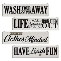 Placas de parede SUSZDOU Laundry Room Wash Away Life Out Clothes