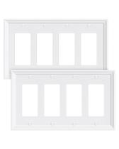 Placas de parede TREEWELL Quad Decorator Outlet Cover Plate x2 Placas de parede TREEWELL Quad Decorator Outlet Cover Plate x2