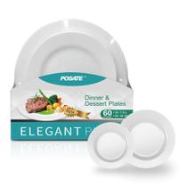 Placas de plástico descartáveis POSATE 60PCS para casamento/festa Placas de plástico descartáveis POSATE 60PCS para casamento/festa