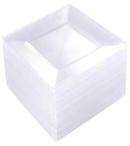 Placas de plástico descartáveis WDF 100PCS 15cm Square Clear