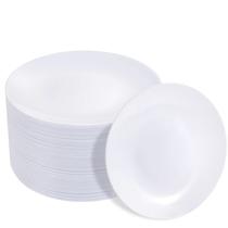Placas de plástico Hioasis 100 unidades brancas descartáveis de 26 cm de diâmetro Placas de plástico Hioasis 100 unidades brancas descartáveis de 26 cm de diâmetro