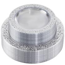 Placas de plástico I00000 Silver Clear com aro prateado 96 unidades