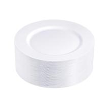 Placas de plástico N9R 100PCS brancas 26cm, descartáveis resistentes