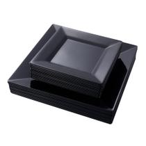 Placas de plástico N9R 60PCS quadradas pretas para festas, casamentos