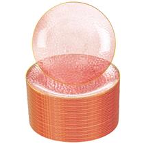 Placas de plástico Rubtlamp 100 unidades rosa e dourado 25 cm