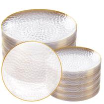 Placas de plástico Rubtlamp Clear Gold Rim 100 unidades para festa