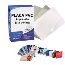 Placas de PVC A4 com Película para Impressão Jato de tinta (crachá, cartão, cardápio) - 50 unidades
