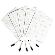 Placas de rastreamento ZazzyKid Dry Erase Alphabet & Numbers, 5 unidades Placas de rastreamento ZazzyKid Dry Erase Alphabet & Numbers, 5 unidades