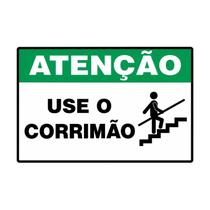 Placas De Sinalização PS 15x20cm Segurança E Organização ATENÇÃO USE O CORRIMÃO Placas De Sinalização PS 15x20cm Segurança E Organização ATENÇÃO USE O CORRIMÃO