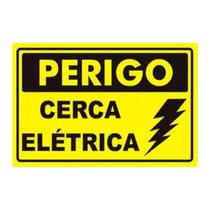 Placas De Sinalização PS 15x20cm Segurança E Organização PERIGO CERCA ELÉTRICA Placas De Sinalização PS 15x20cm Segurança E Organização PERIGO CERCA ELÉTRICA