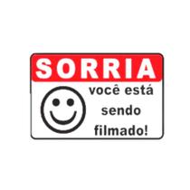 Placas de sinalização sorria você está sendo filmado pvc