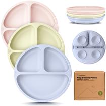 Placas de sucção KeaBabies, pacote com 3 unidades, 100% em silicone, divididas sem BPA Placas de sucção KeaBabies, pacote com 3 unidades, 100% em silicone, divididas sem BPA