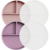 Placas de sucção para bebês Moonkie 100% silicone, sem BPA, pacote com 2 Placas de sucção para bebês Moonkie 100% silicone, sem BPA, pacote com 2