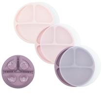 Placas de sucção WeeSprout para bebês e crianças pequenas com tampas, pacote com 3