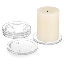 Placas de vela OwnMy Clear Glass de 10 cm para Pillar Candle (5 unidades)