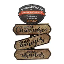 Placas Decor Mandamentos do Churrasqueiro com 3 Plaquinhas Bom Churrasco 20x30 Mdf Adesivado Placas Decor Mandamentos do Churrasqueiro com 3 Plaquinhas Bom Churrasco 20x30 Mdf Adesivado