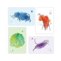 Placas Decoração Minimalista Animais Safari 20x30cm Kit 4u