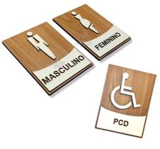 Placas decorativa banheiro wc indicativas em mdf 3mm + PCD Placas decorativa banheiro wc indicativas em mdf 3mm + PCD