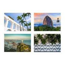 Placas Decorativas Cidade Rio de Janeiro kit 4un 20x30cm