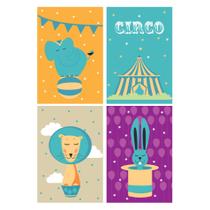 Placas Decorativas Circo Infantil MDF 30x40cm Kit 4un Placas Decorativas Circo Infantil MDF 30x40cm Kit 4un