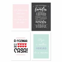 Placas Decorativas Cozinha Variada 20x30cm Kit 4un - Quartinhos