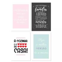 Placas Decorativas Cozinha Variada 30x40cm Kit 4un