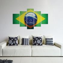 Placas Decorativas em MDF Bandeira do Brasil 5 unidades - Quartinhos