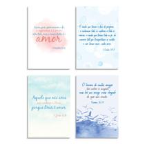 Placas Decorativas Frases Bíblicas Religiosas 20x30cm Kit4un