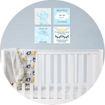 Placas Decorativas Infantil Bebê Menina e Menino Kit 4