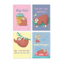 Placas Decorativas Infantil Bicho Preguiça 20x30cm Kit 4un Placas Decorativas Infantil Bicho Preguiça 20x30cm Kit 4un