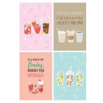 Placas Decorativas MDF Bebidas Refrescantes 20x30cm Kit 4un Placas Decorativas MDF Bebidas Refrescantes 20x30cm Kit 4un