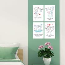 Placas Decorativas MDF Frases Namorados 20x30cm Kit 4un - Quartinhos