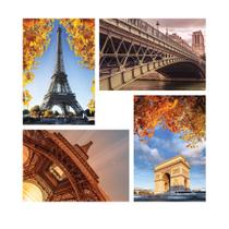 Placas Decorativas Paris Fotos para Sala MDF 30x40 Kit 4un