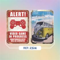Placas Decorativas Quadro de Parede MDF Kit com 2 - Gamer