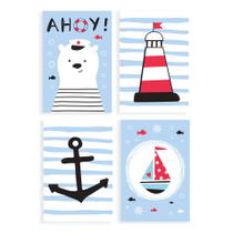 Placas Decorativas Quarto Infantil Marinheiro 20x30cm Kit4un