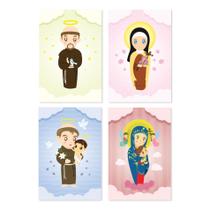 Placas Decorativas Religiosas Santos Padroeiros 30x40cm Kit Placas Decorativas Religiosas Santos Padroeiros 30x40cm Kit