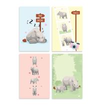 Placas Decorativas Rinocerontes Carinhosos 20x30cm Kit 4un Placas Decorativas Rinocerontes Carinhosos 20x30cm Kit 4un