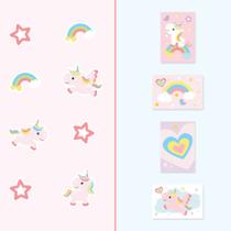 Placas Decorativas Unicornio e Adesivo Antiderrapante Piso