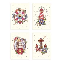 Placas Decorativas Vintage Marinha 30x40cm Kit 4un