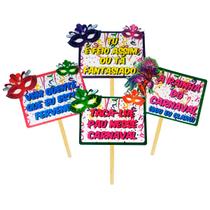 Placas Divertidas Carnaval - Kit 10 Unidades