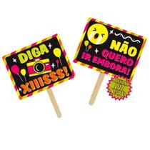 Placas Divertidas Neon Infantil - Kit 10 Unidades