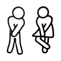 Placas Engraçadas Para Banheiro Para Homens E Mulheres, Adesivo Decorativo 2D Para Porta De