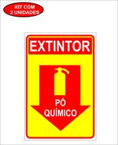 Placas Extintor De Incêndio Pó Químico Pvc 20x30cm