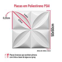 Placas Ilove3d Revestimento Decorativo 50cmx50cm Alto Relevo Pétala Durável Lavável Resistente Moldura Moderna Clássico