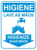 Placas Informativas Higienização - Lave as Mãos - Fama Adesivos